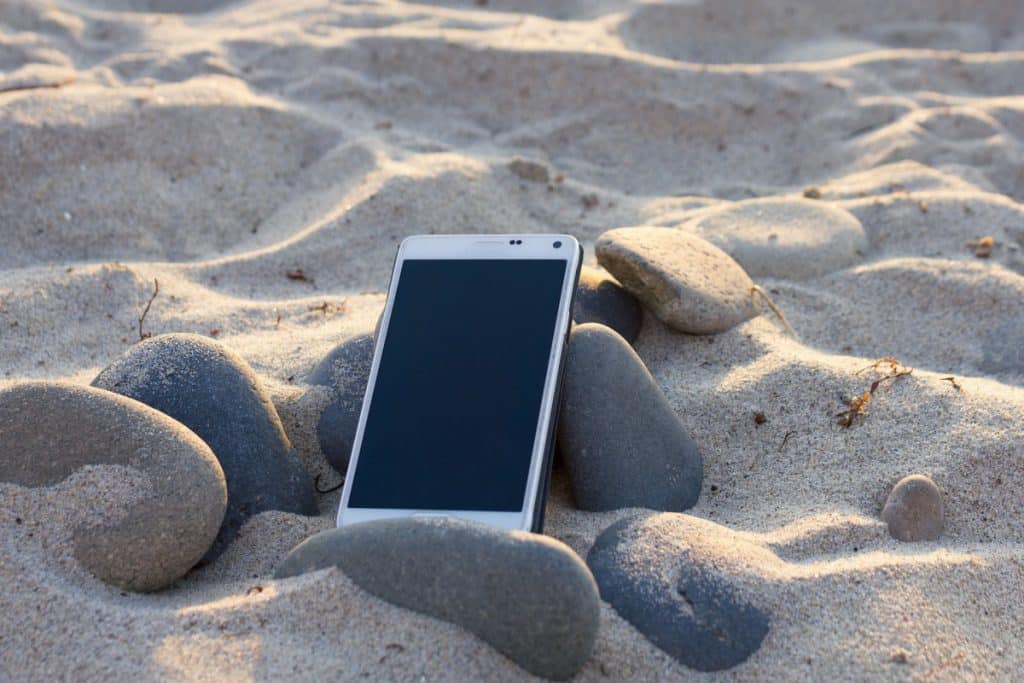 Phone in the sun