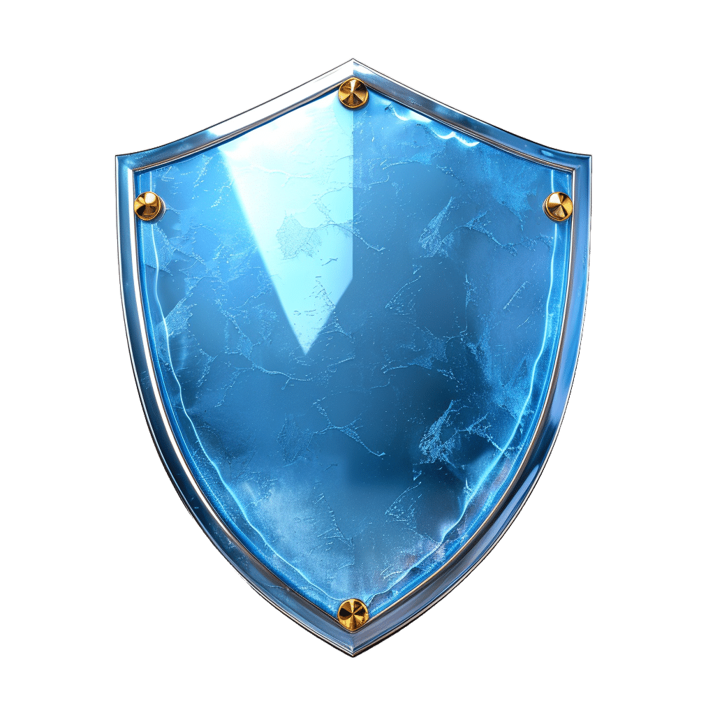 A shield protecting against billing errors and risks on a transparent background -